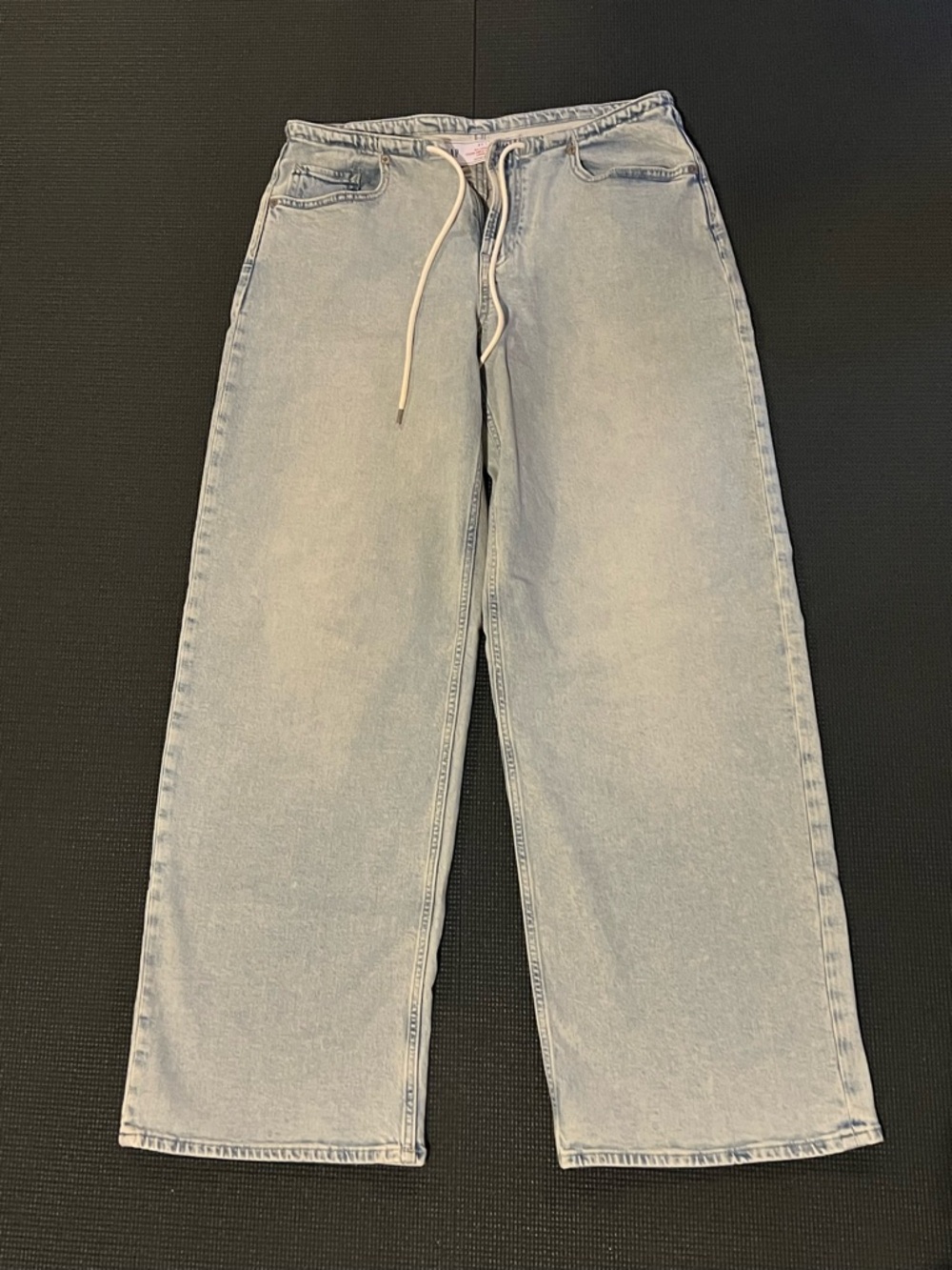 GAP Light Blue Relaxed Wide-Leg Jeans with Drawstring